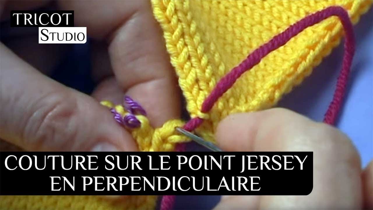 Tricot - Couture sur le point jersey en perpendiculaire