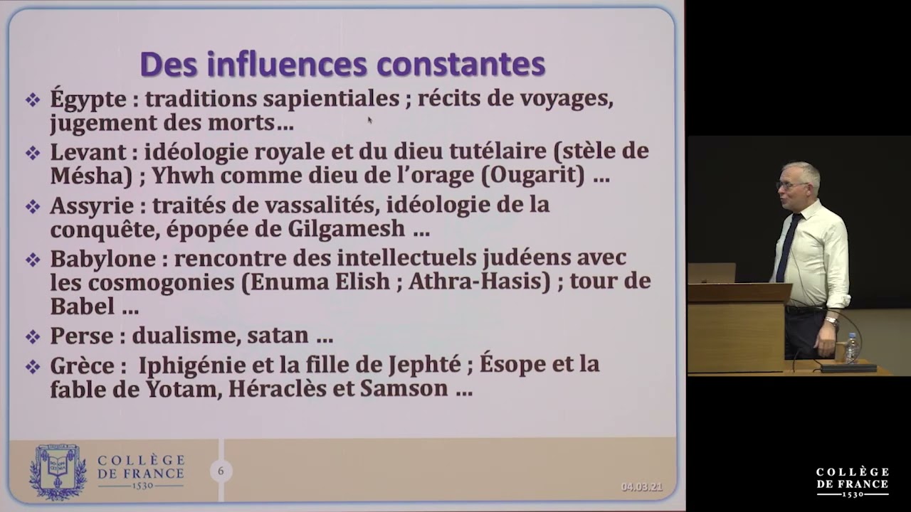 Naissance de la Bible (suite et fin) (1) - Thomas Römer (2020-2021)