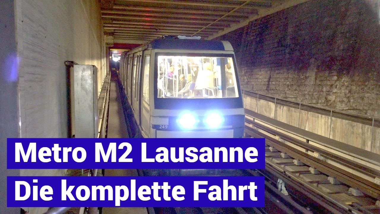 Metro Lausanne M2 die komplette Fahrt - Untergrundbahn - subway Switzerland
