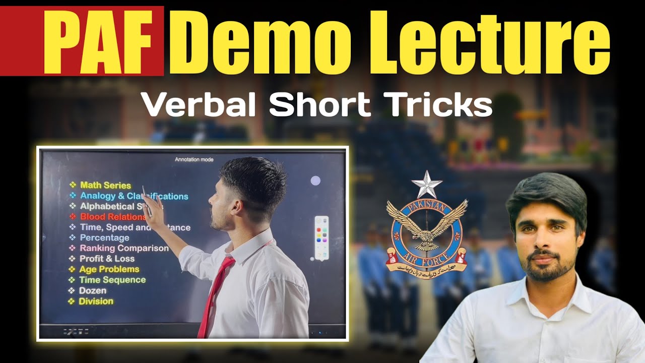 Pakistan Air Force Demo Lecture | Pak Air Force Verbal Intelligence Short Tricks