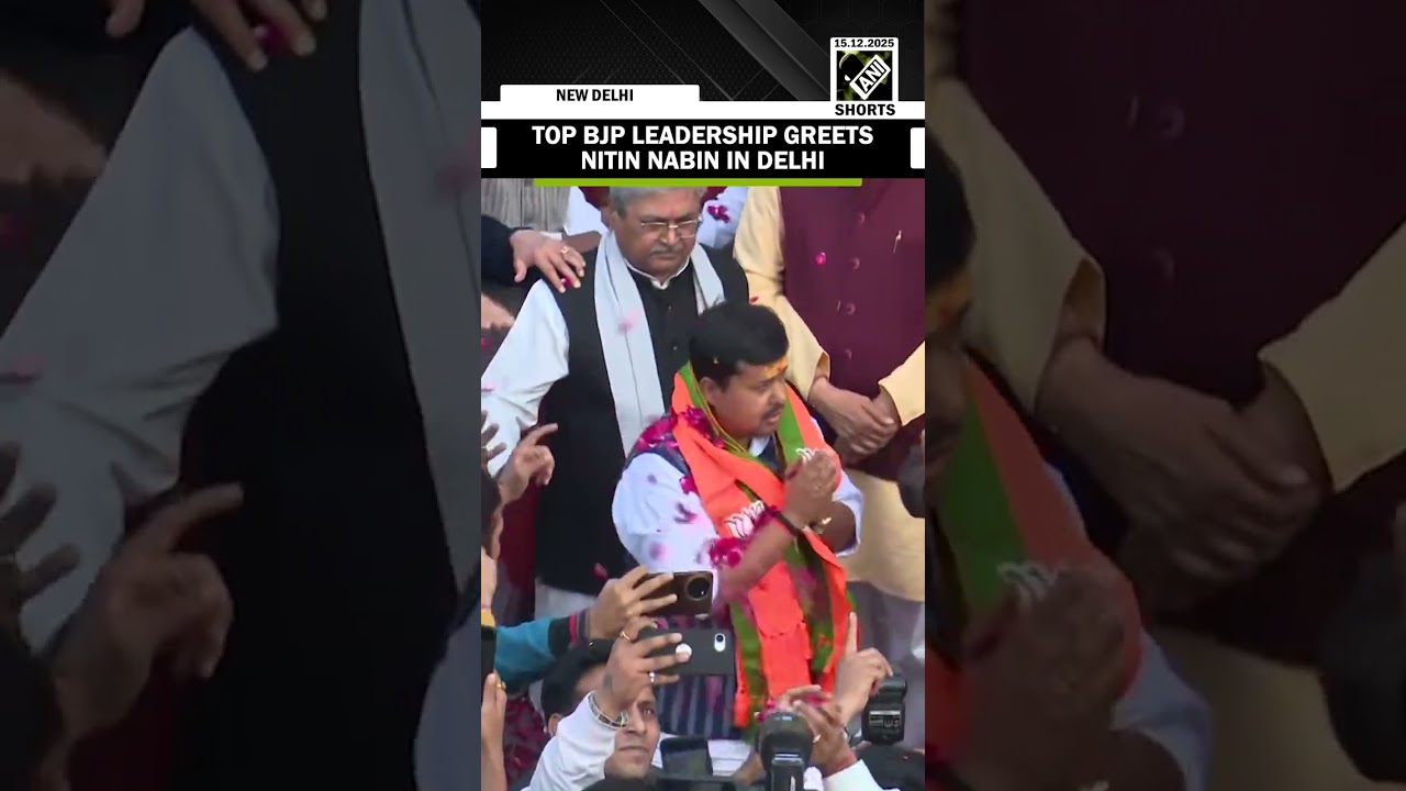 Top BJP leadership greets newly appointed BJP National Working President Nitin Nabin in Delhi