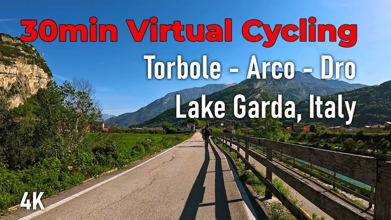 Explore Italy’s Scenic Bike Path: Virtual Cycling Torbole - Arco - Dro in 4K!