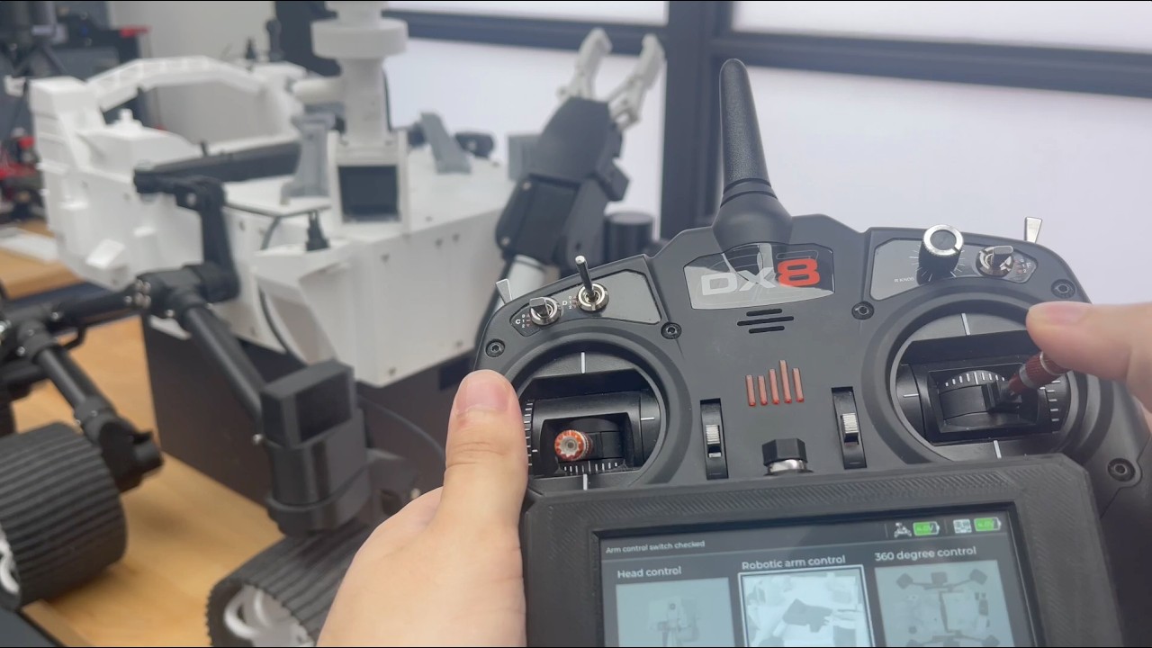 Mars rover robotic arm, touchscreen remote control and monitoring web dashboard - Demo