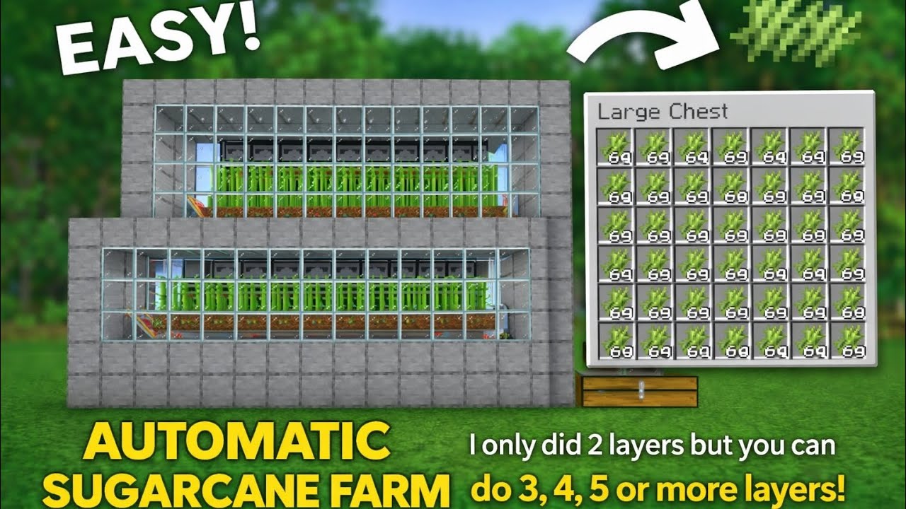 || Unlimited Sugarcane Farm in Minecraft || Mobile Players ||