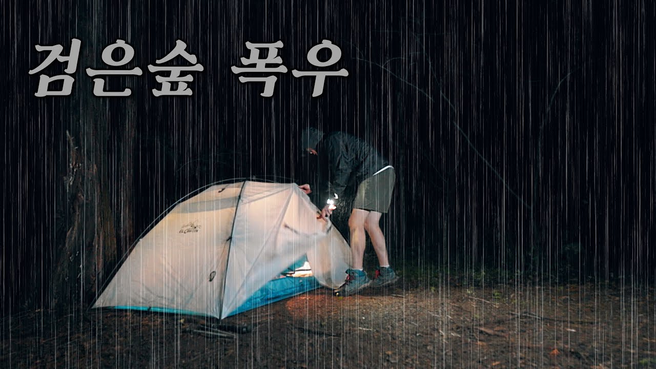 어둠만 있는 검은숲에서의 우중백패킹(어메이즈핏 티렉스3 프로)