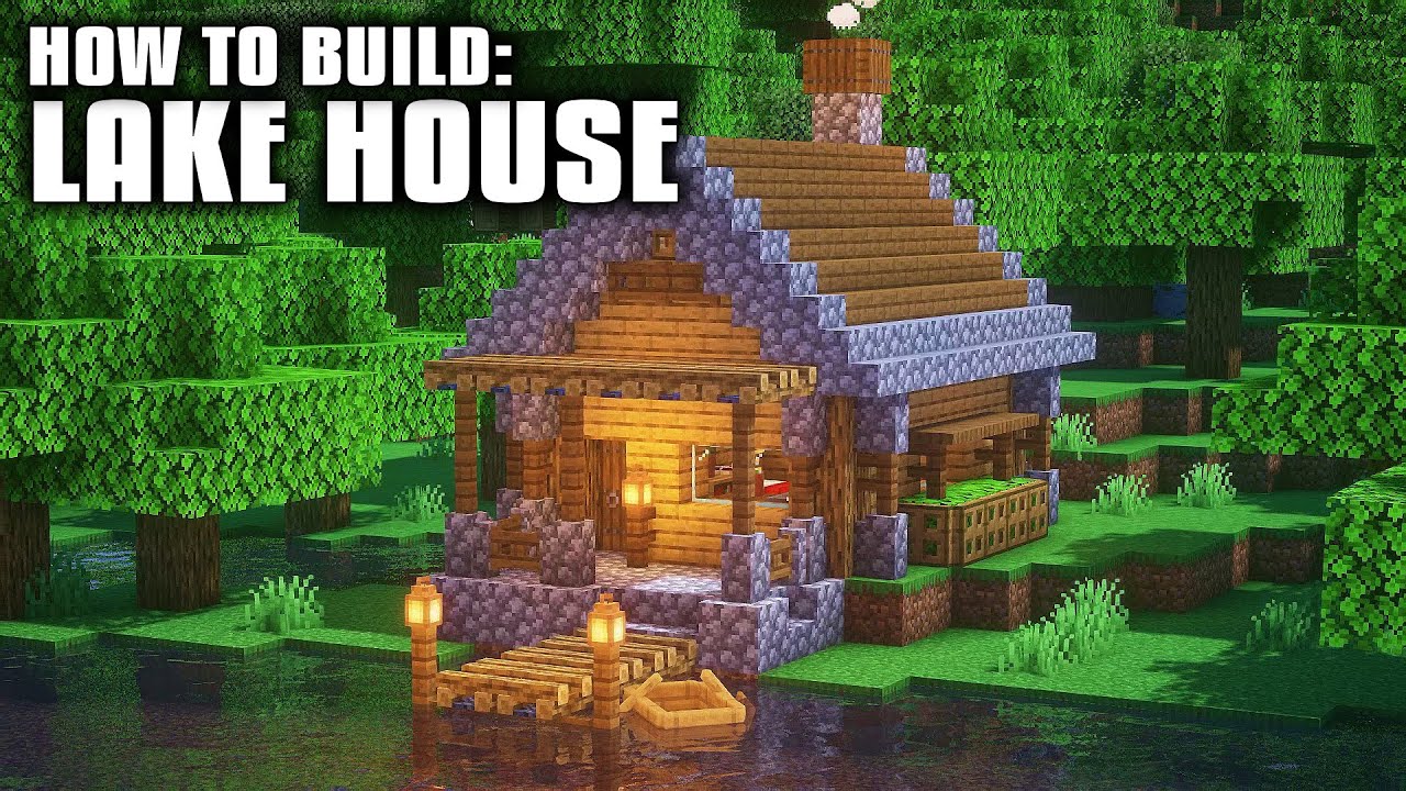Minecraft: How to Build a Lake House - Simple Survival Lake House Tutorial