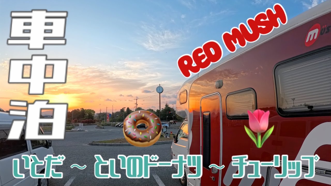 【車中泊】いとだ〜といのドーナツ🍩〜のうがたチューリップフェア🌷