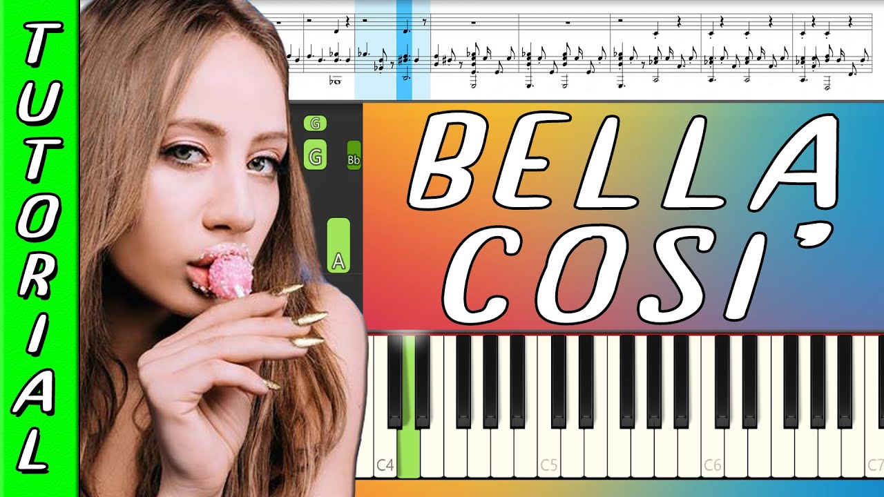 Chadia Rodriguez - Bella così ft. Federica Carta || Karaoke ▪ Tutorial al Piano ▪ Testo