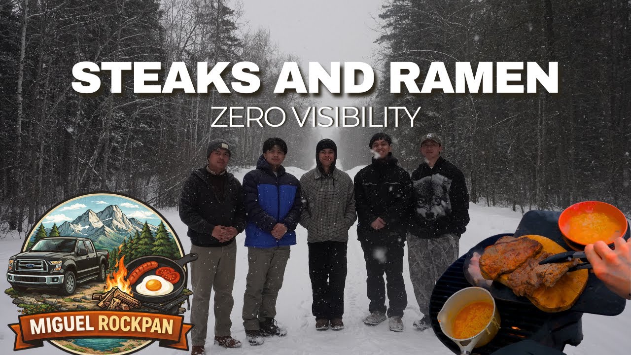 Steaks and Ramen in the middle of nowhere in Saskatchewan with zero visibility