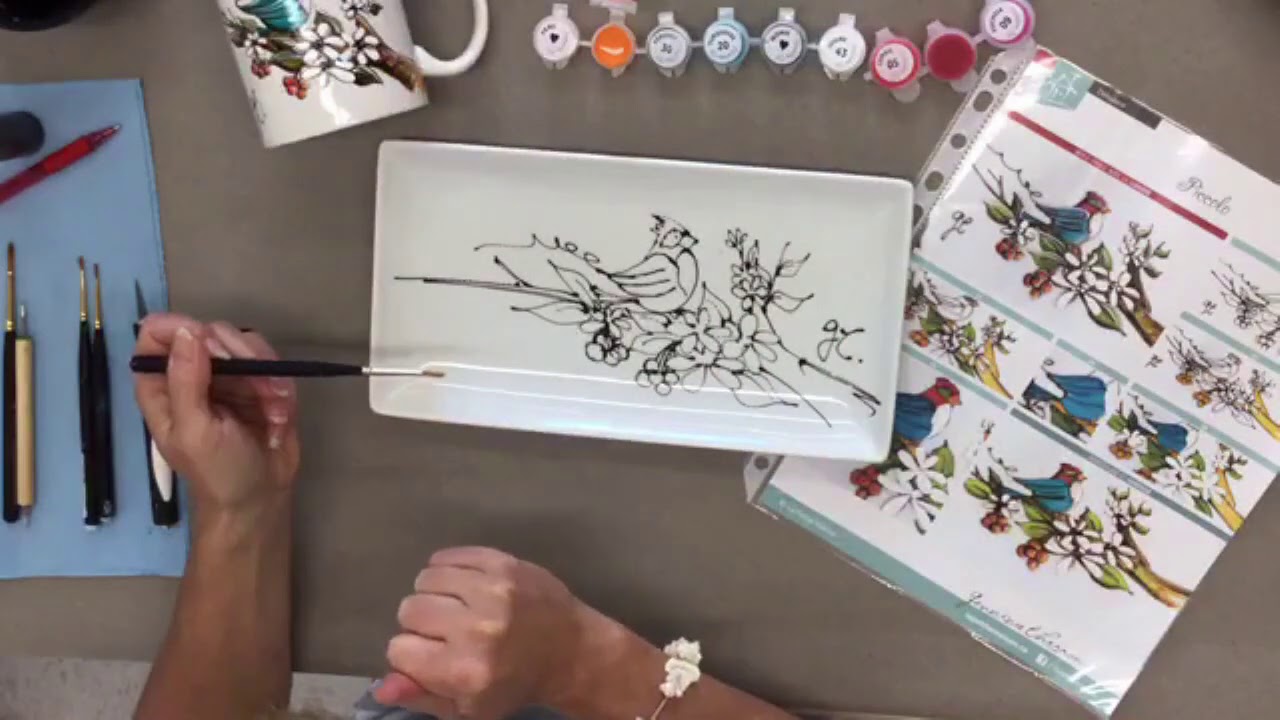 Projet Piccolo : Techniques sur porcelaine par Geneviève Charron.