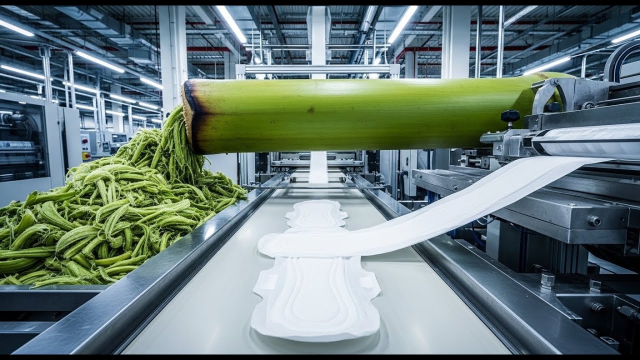 Inside Modern Sanitary Pad Production Process: The Banana Fiber Secret