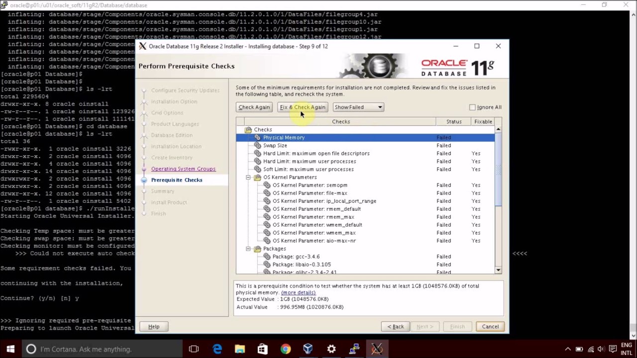 Oracle 11gR2 Database installation on linux
