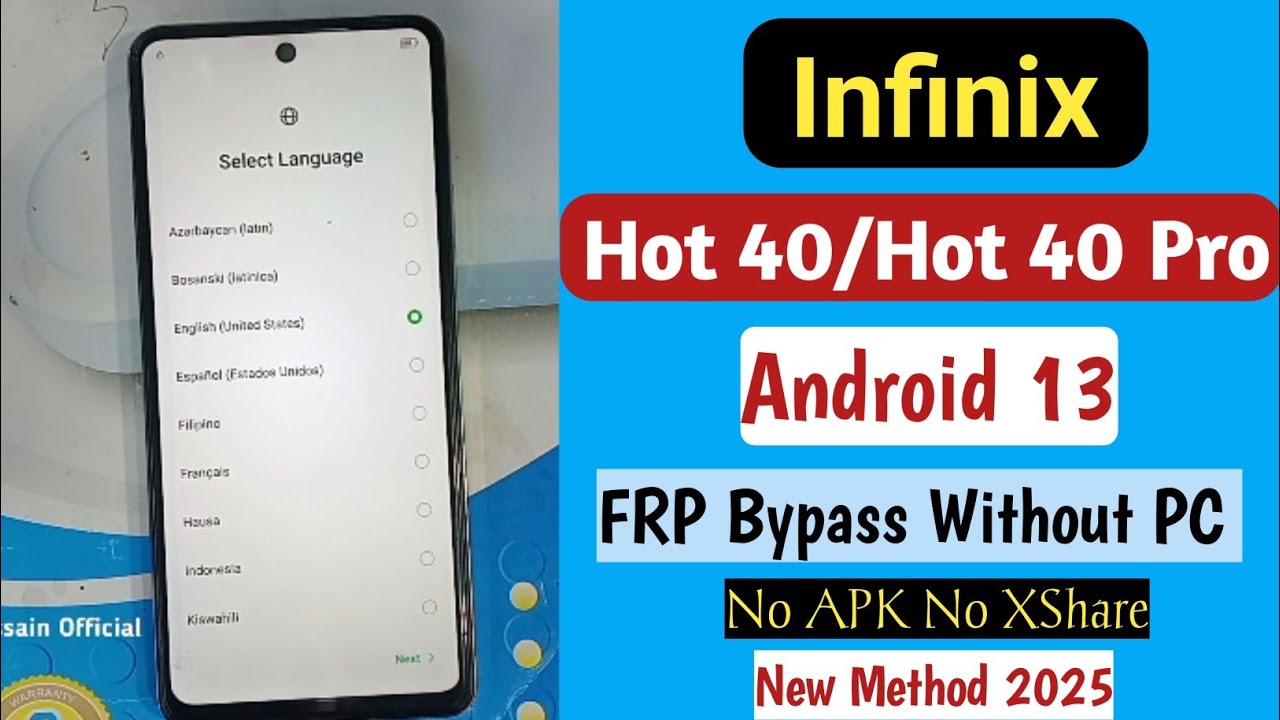 How To FRP Bypass Infinix Hot 40/Hot 40 Pro Android 13 | Infinix FRP Bypass Without PC 2025 #frp