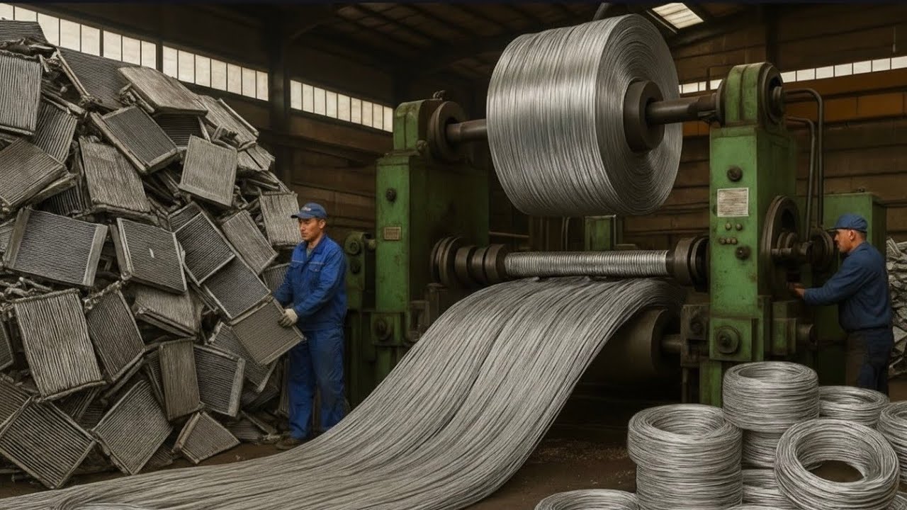 Process Of Recycling Old Car Radiator to Make New Strong Industrial Aluminium Wire!