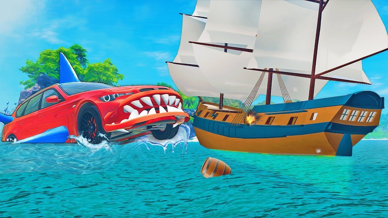 GIANT WATER MONSTER vs LIGHTNING MCQUEEN & PIXAR CARS in BeamNG.drive