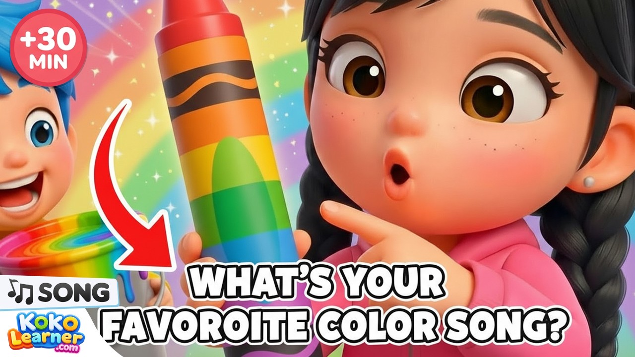 Colors Slide Song for Kids | 30 Minutes of Fun Color Learning Songs with Koko Learner 🎵