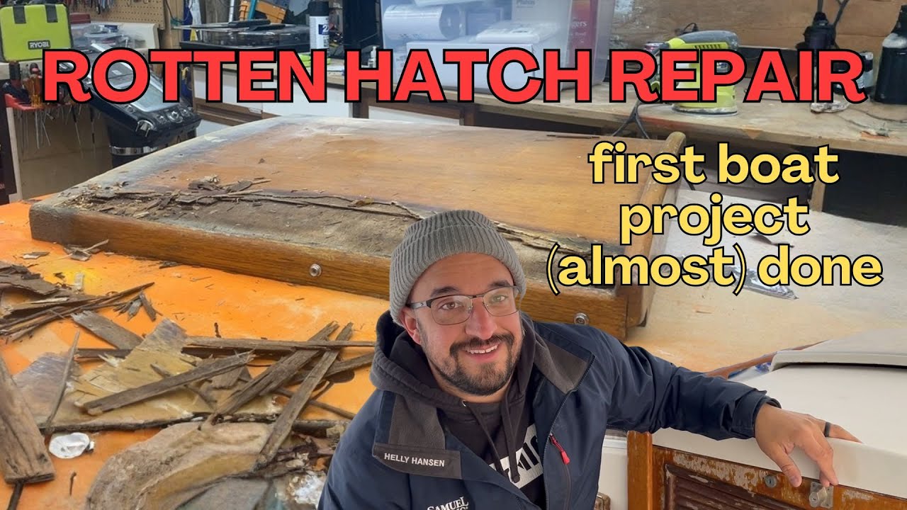 Fiberglassing our companionway hatch! First sailboat project done! (Ep. 3)
