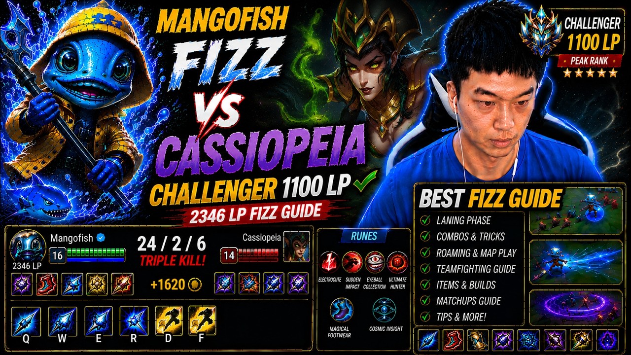 Mangofish Fizz vs Cassiopeia - Challenger 1100 LP  ✅ 2346 LP Fizz Guide