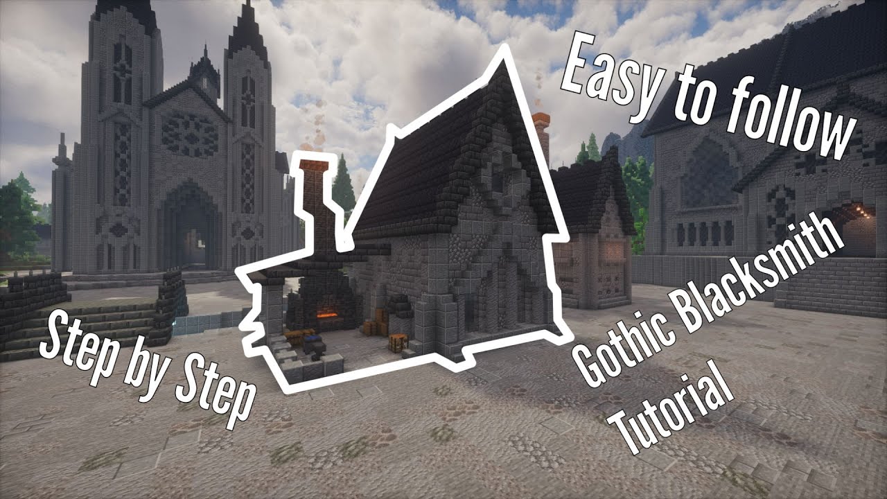 🔥 Minecraft Gothic Blacksmith Tutorial | Dark Medieval Forge Build 🔥