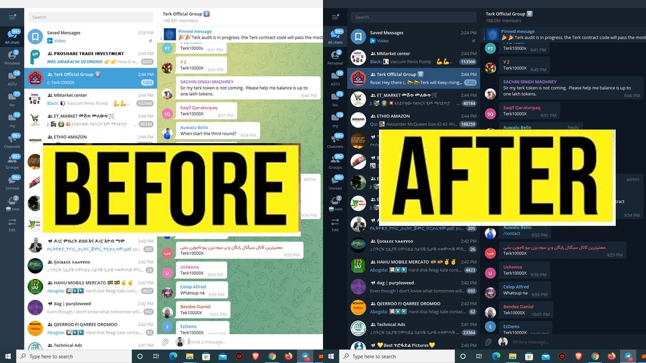 Telegram Night mode #eyecaretips #tele #telegram