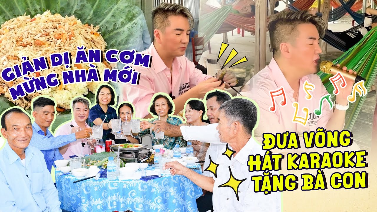 Đàm Vĩnh Hưng giản dị ăn cơm mừng nhà mới nữ phạm nhân Long An,  đưa võng hát karaoke tặng bà con
