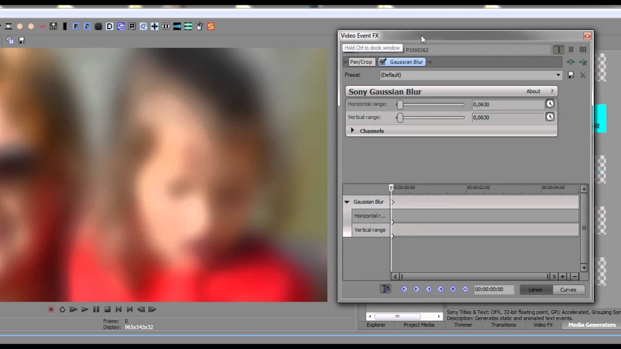 Sony Vegas Desenfoque a enfoque.
