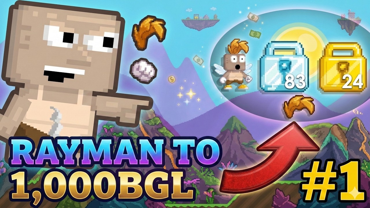 RAYMAN TO 1,000BGL !  FARMED 25k POT OF GEMS!!  AURA PS