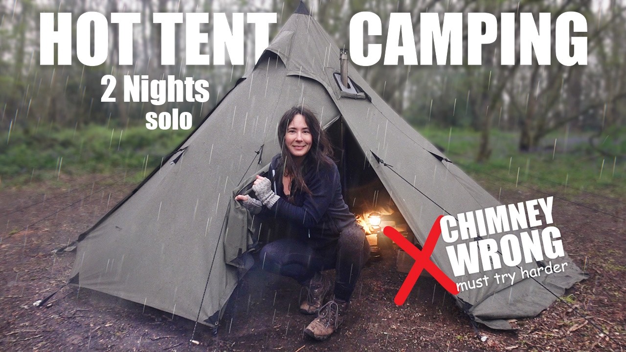 My First Time Hot Tent Camping &bull; 2 Nights Alone in the Woods! Crazy Weather for One Tigris NorthGaze
