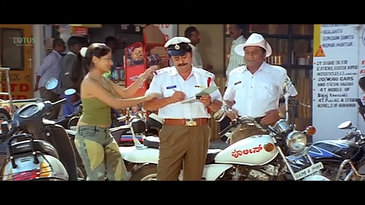 ಟ್ರಾಫಿಕ್ ಪೊಲೀಸ್ ಗೆ ಕಿಸ್ ಕೊಟ್ಟು ಫೈನ್ ತುಂಬಿದ ಹುಡುಗಿ  - Giri Kannada Movie Back To Back Comedy Scenes