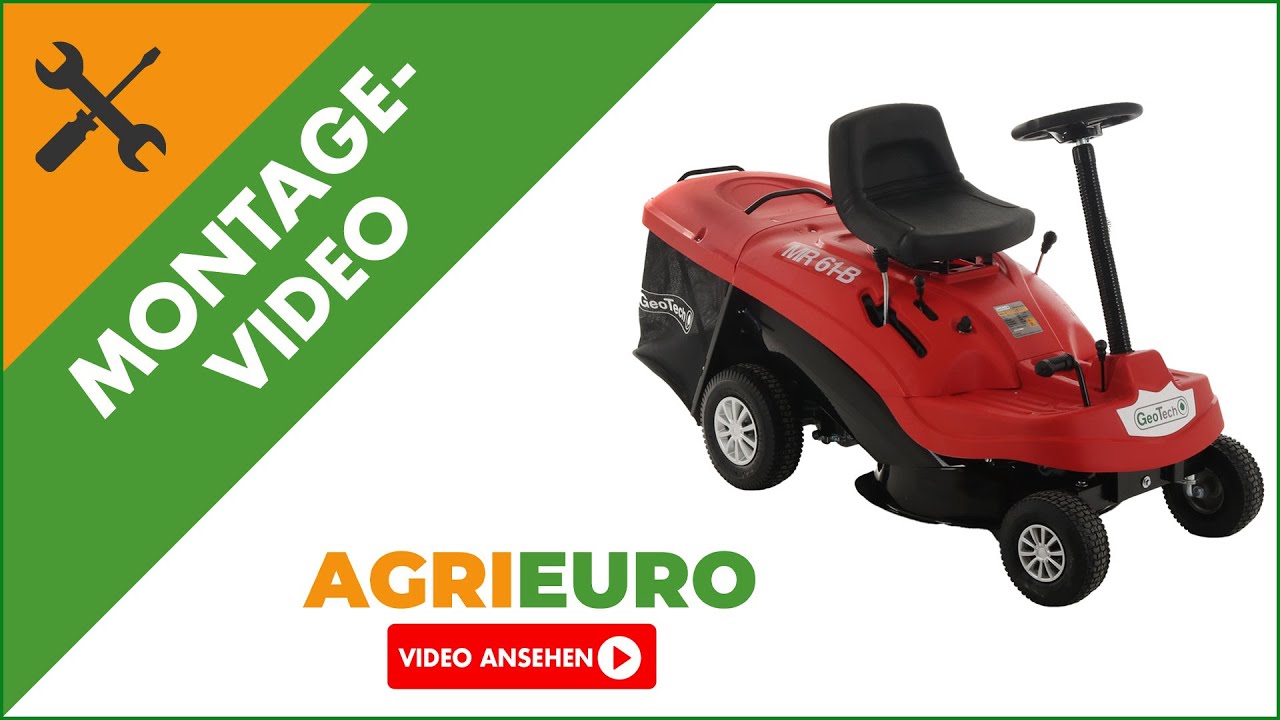 Montage-Video - Rider Aufsitzrasenmäher GeoTech MR 61-B Mini rider - Motor 196 ccm mit E-Starter