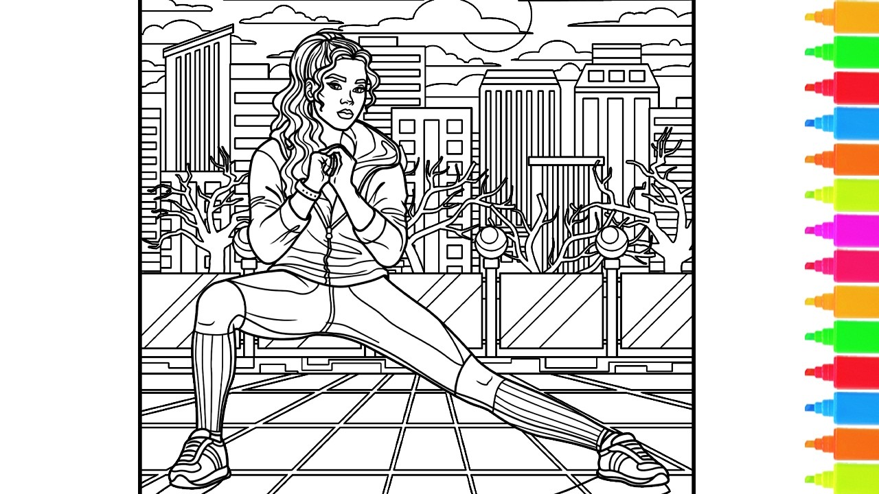Coloring Warm Up Before Your Workout, Climbing Training, Big Wave Surfing | Sports Coloring Pages