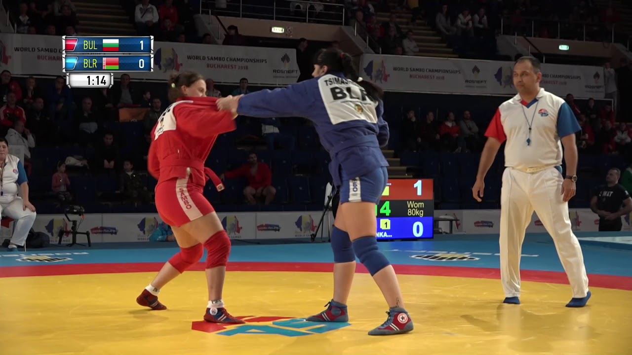 TSIMASHENKA (BLR) vs ORYASHKOVA (BUL). World SAMBO Championships 2018 in Romania