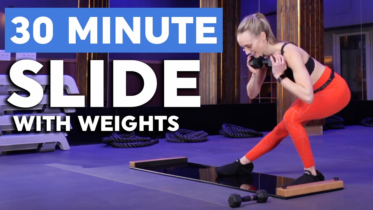 30 Minute Weighted Slide Board Workout | Includes Warmup + Cool Down