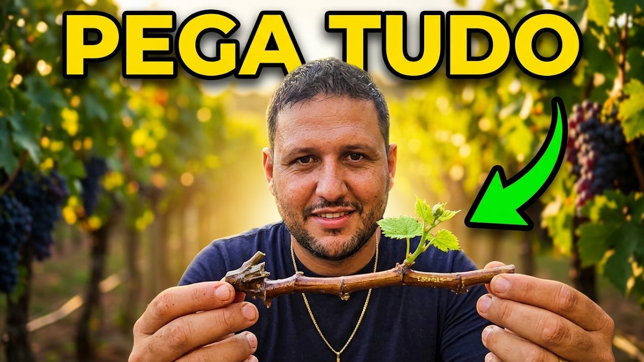 Criando mudas de uvas com galho 
