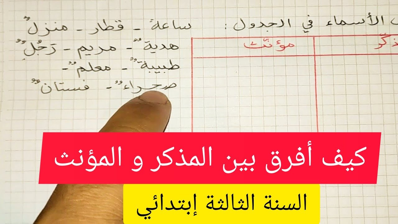 كيف أفرق بين المذكر و المؤنث بأسهل طريقة
