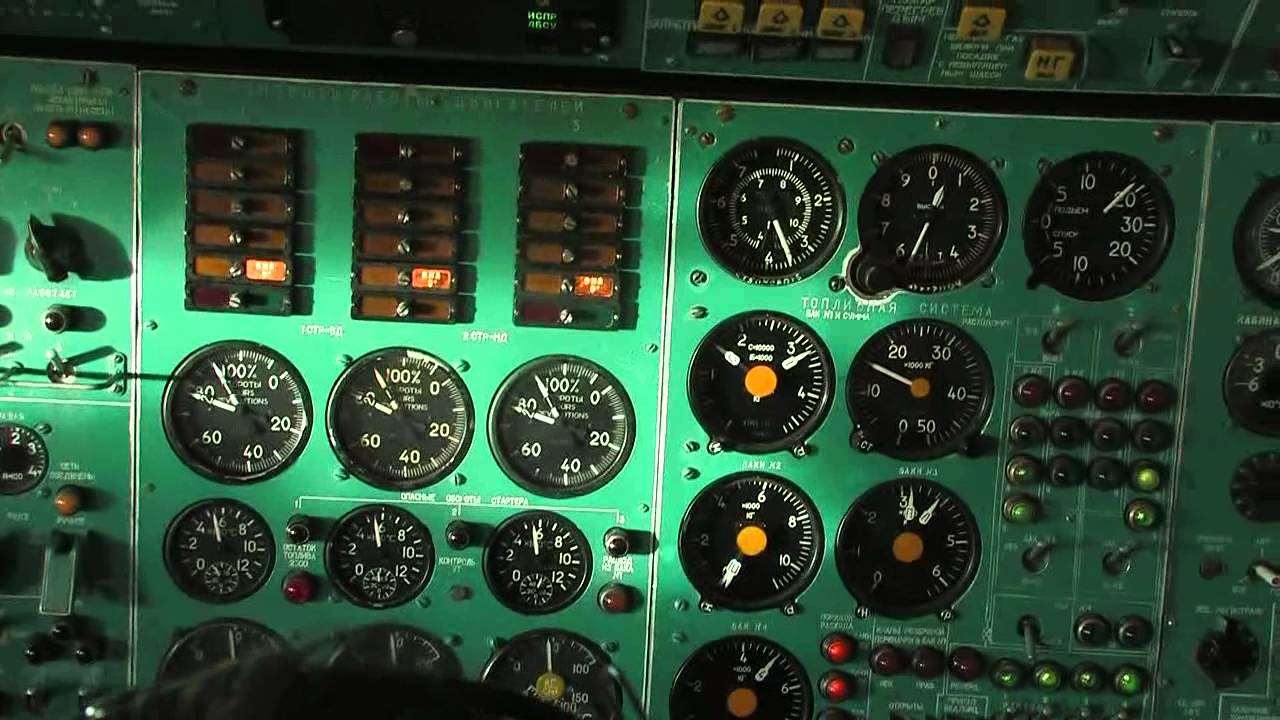 TU154M Belavia, cockpit video from flight to Minsk..