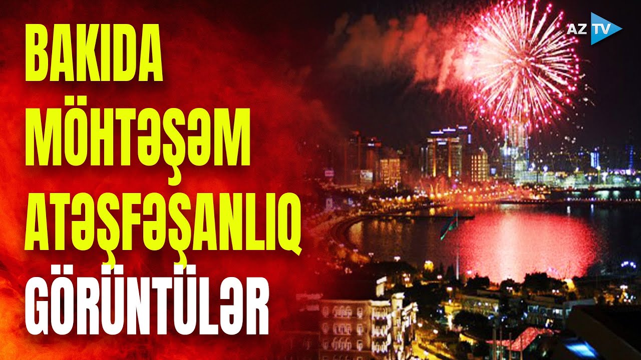 Bakı səmasında RƏNGARƏNG görüntülər: konsertdən sonra MÖHTƏŞƏM ATƏŞFƏŞANLIQ oldu