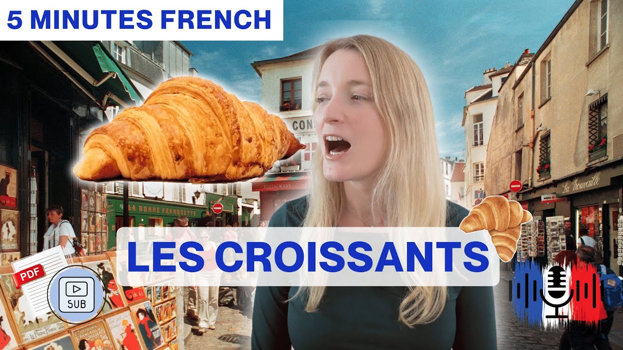 Est-ce que le croissant est français ? Is croissant French? 🥐 | 5 minutes slow French with subtitles