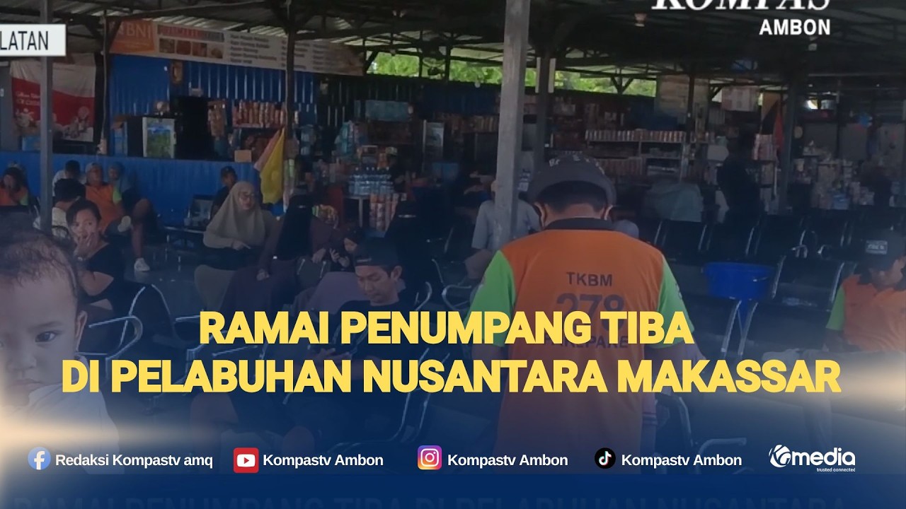 Ramai Penumpang Tiba di Pelabuhan Nusantara Makassar