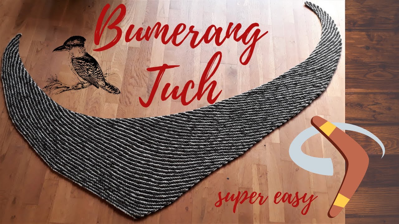 Bumerang Tuch /super easy - handgesponnenes Garn