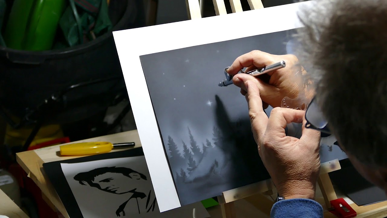 Airbrush  Schablonen und Freihandtechnik Teil 1