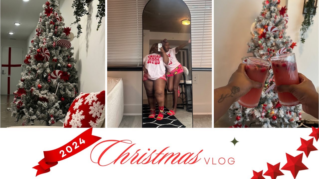 Christmas vlog 🎄  Christmas tree decoration | hosting Christmas lunch | matching pjs