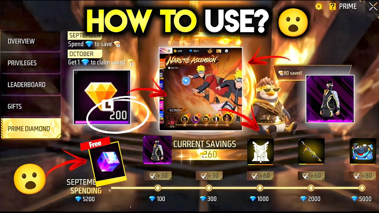 New Prime Diamond Event Free Fire 🤯🥳| free fire new event | ff new event | new event free fire