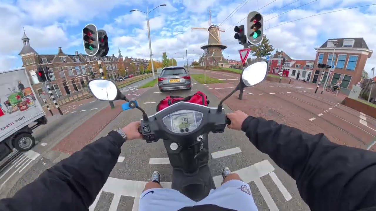 Scooter POV: Drive Through Delft to Football ⚽