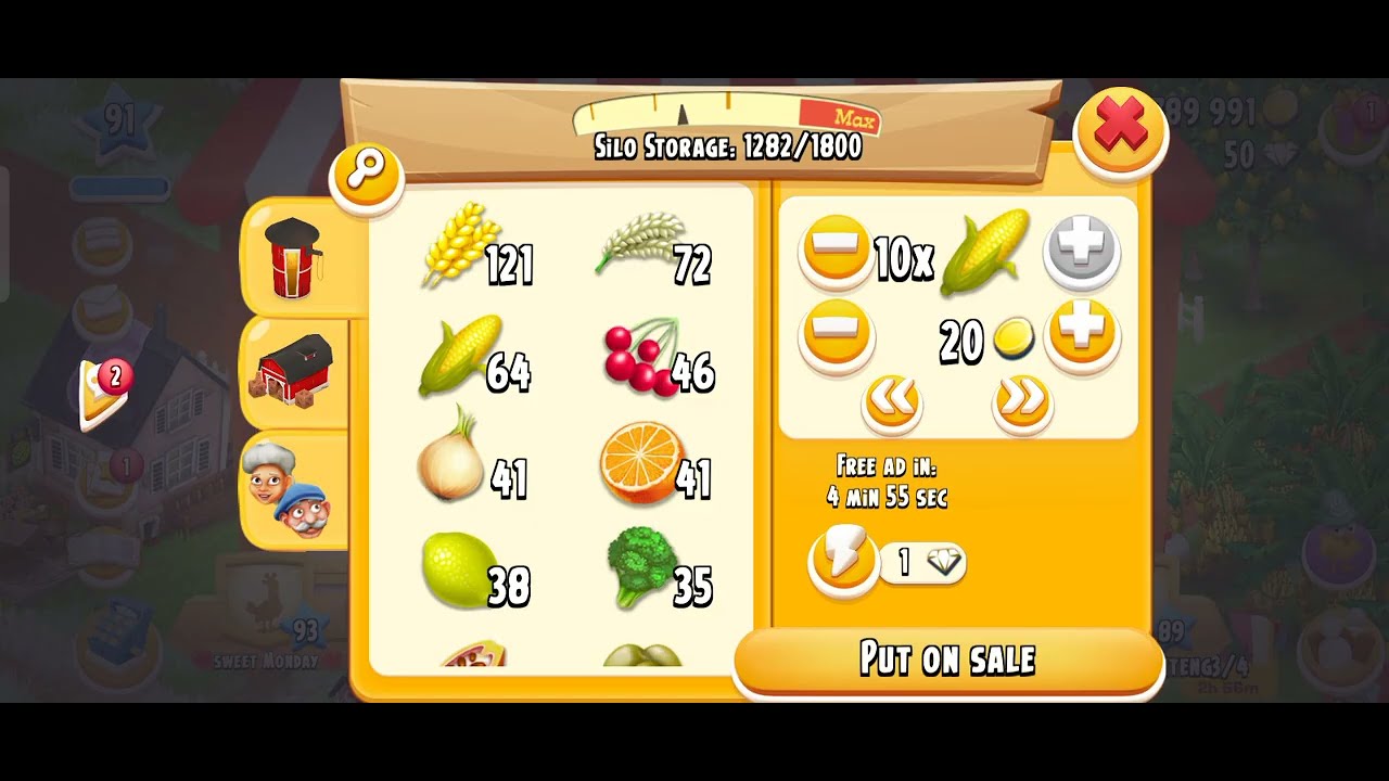 Hay Day game play level 91 