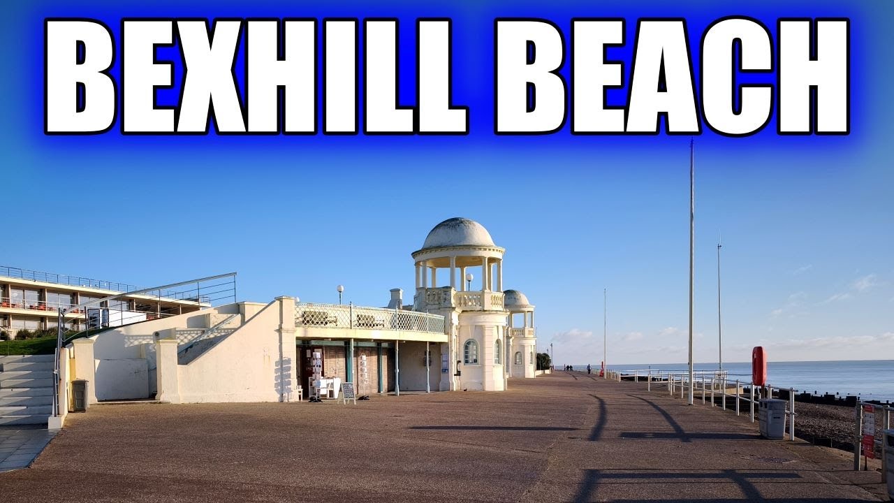 BEXHILL BEACH Walking Tour. Bexhill on Sea, England UK