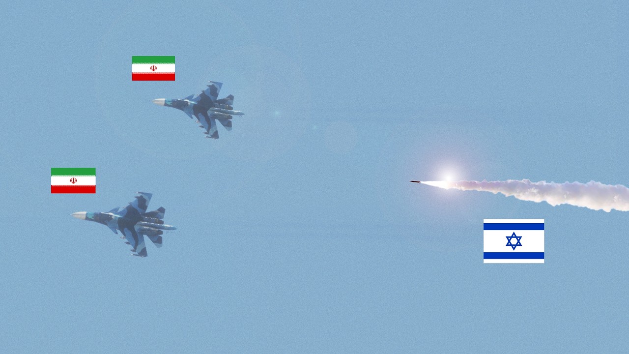1 minute ago! Two Iranian SU-34 fighter jets were shot down by Israeli missiles