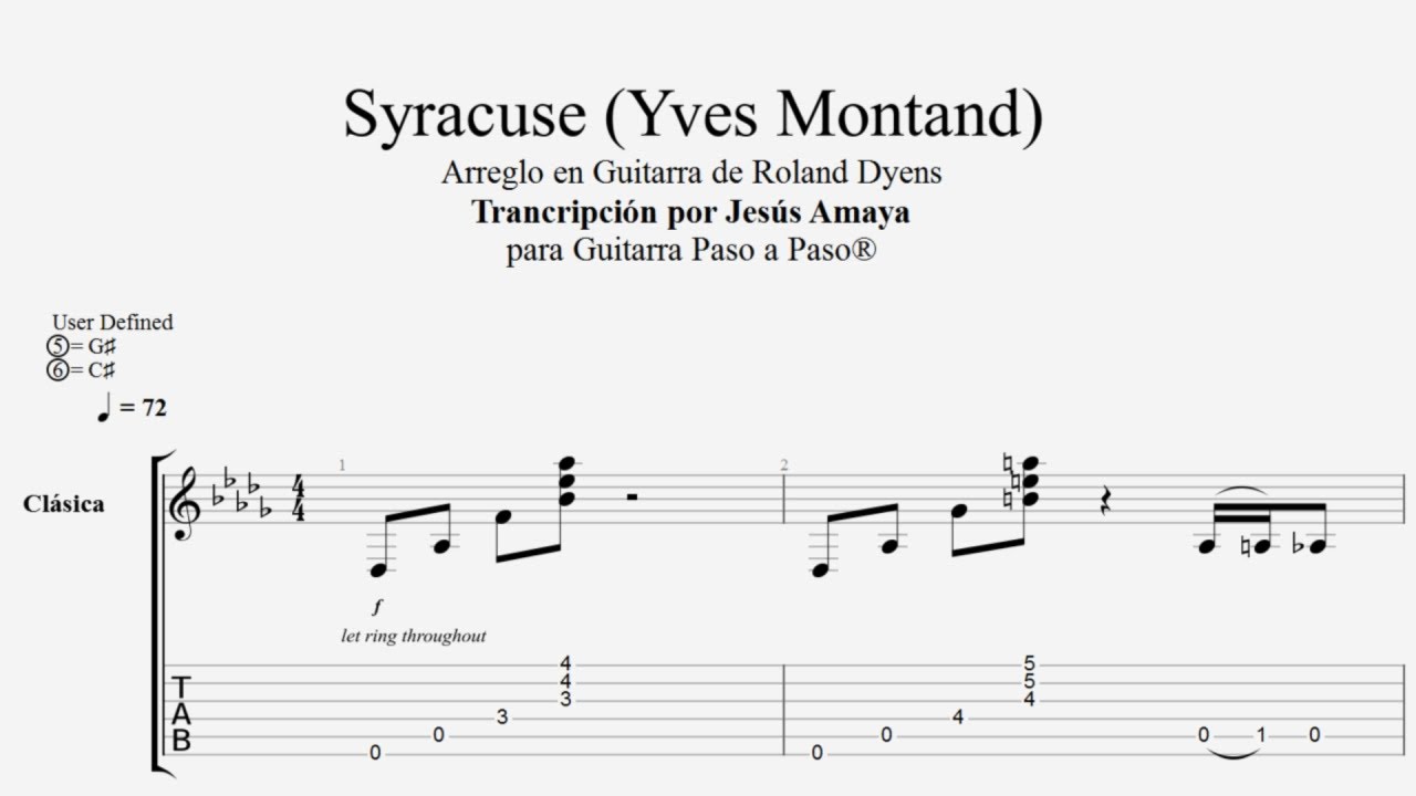 Syracuse - por Roland Dyens - Tablatura por Jesús Amaya...