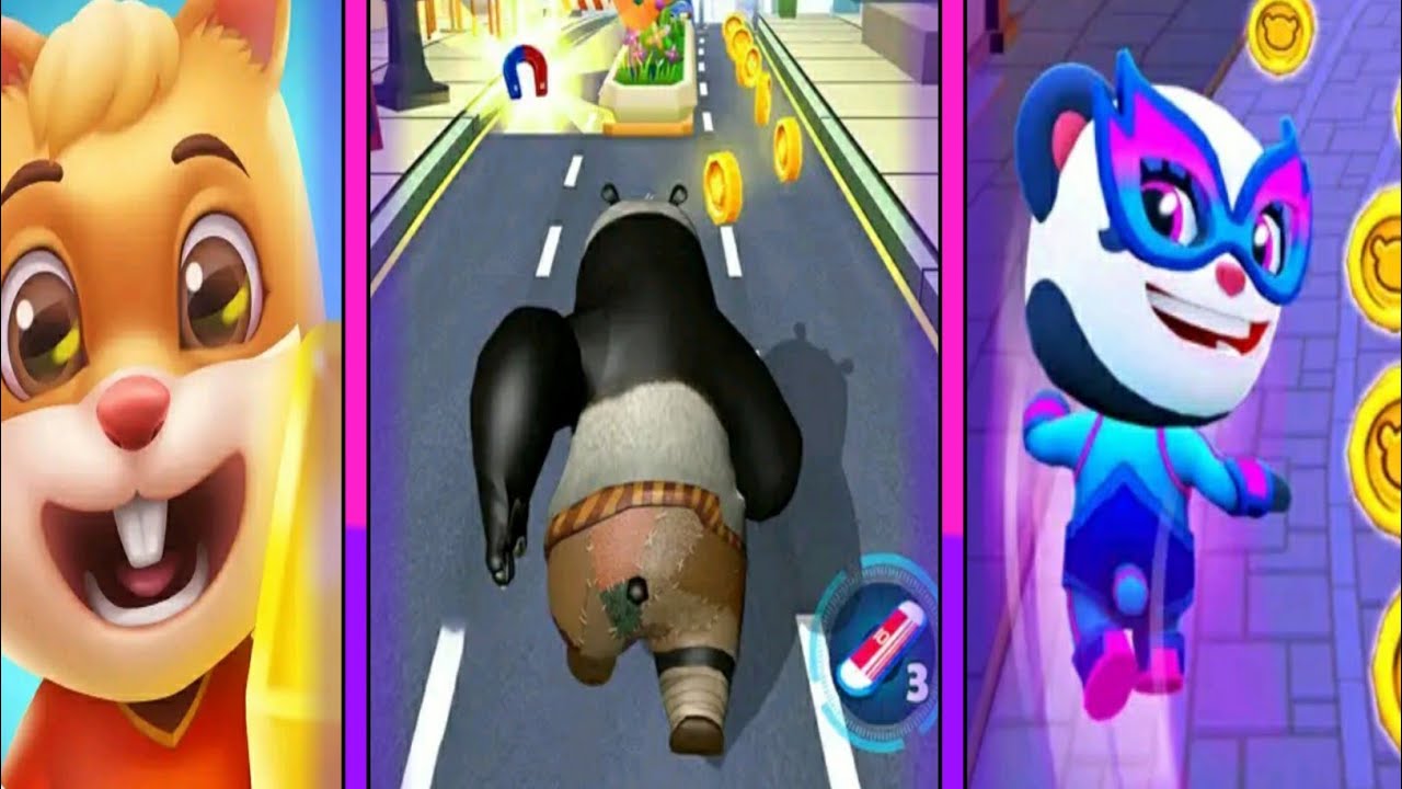 Panda Hero Run Game VS Subway Kong fu Run Panda VS Talking Pet Gold Run Gameplay