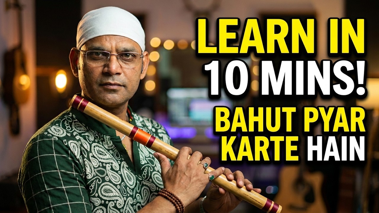Bahut Payar Kate Hain Tumko Sanam |  Sajan | Beginners Bansuri Tutorial | Anjani Flute